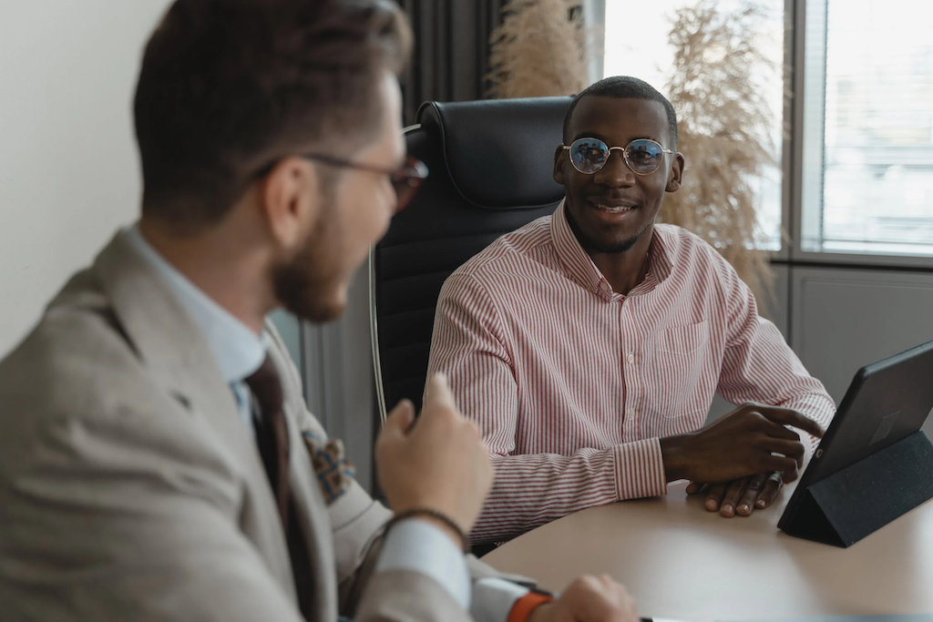 Black employee in inclusive interview