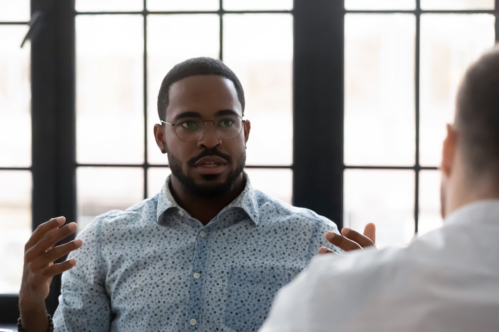 Confident African American employee